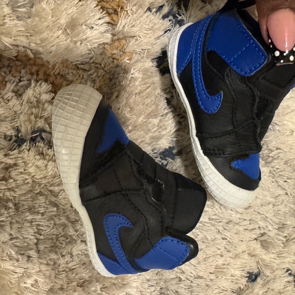 Jordan Kids Black and Blue Sneakers
